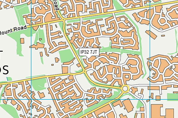 IP32 7JT map - OS VectorMap District (Ordnance Survey)