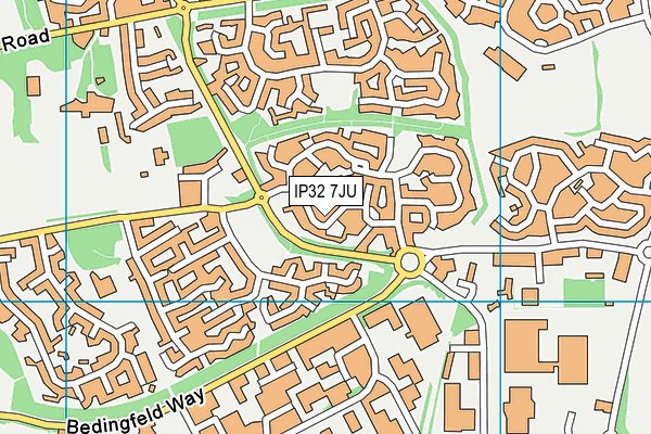 IP32 7JU map - OS VectorMap District (Ordnance Survey)