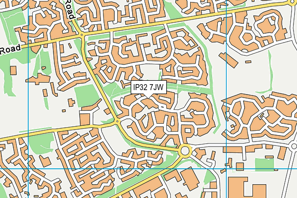 IP32 7JW map - OS VectorMap District (Ordnance Survey)