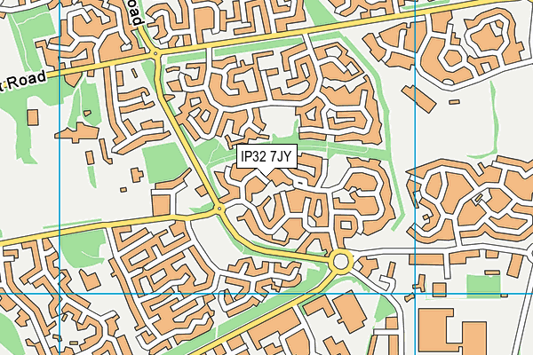 IP32 7JY map - OS VectorMap District (Ordnance Survey)