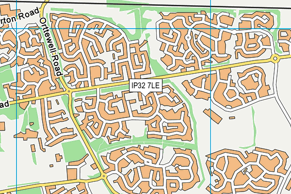 IP32 7LE map - OS VectorMap District (Ordnance Survey)