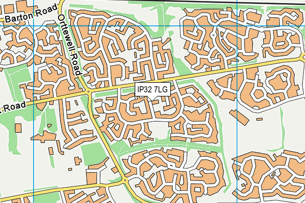 IP32 7LG map - OS VectorMap District (Ordnance Survey)