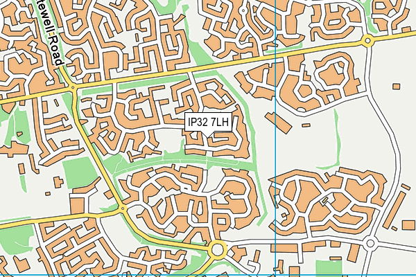 IP32 7LH map - OS VectorMap District (Ordnance Survey)