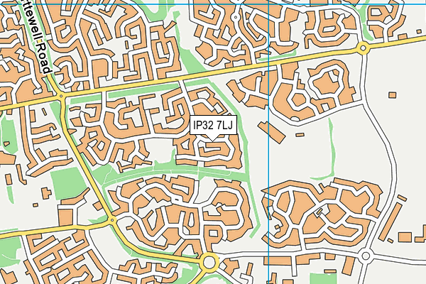 IP32 7LJ map - OS VectorMap District (Ordnance Survey)