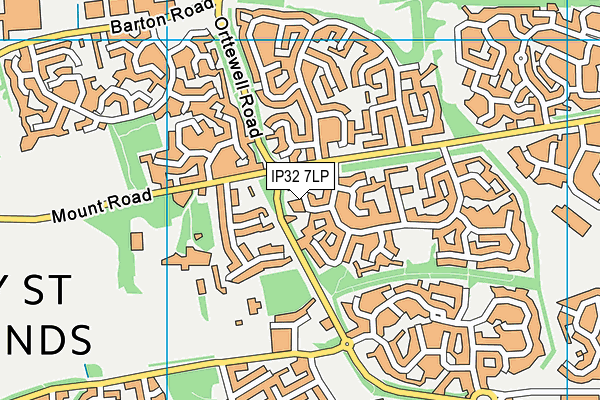 IP32 7LP map - OS VectorMap District (Ordnance Survey)
