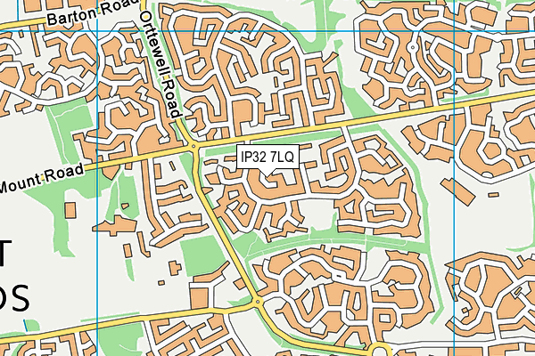 IP32 7LQ map - OS VectorMap District (Ordnance Survey)