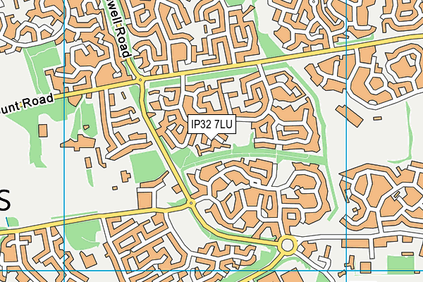 IP32 7LU map - OS VectorMap District (Ordnance Survey)