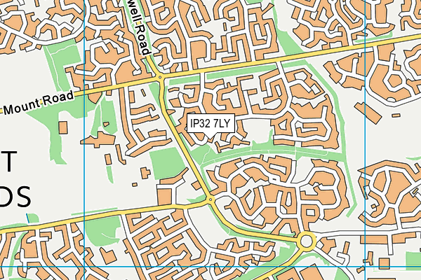 IP32 7LY map - OS VectorMap District (Ordnance Survey)