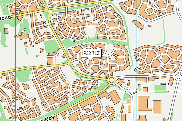 IP32 7LZ map - OS VectorMap District (Ordnance Survey)