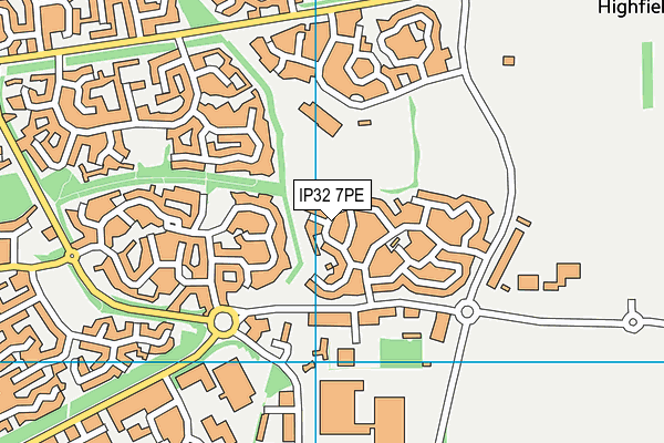 IP32 7PE map - OS VectorMap District (Ordnance Survey)