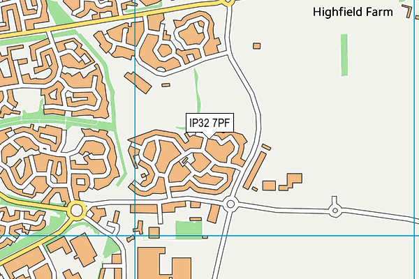 IP32 7PF map - OS VectorMap District (Ordnance Survey)