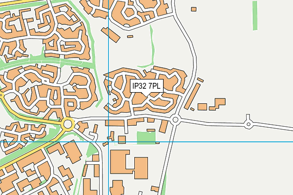 IP32 7PL map - OS VectorMap District (Ordnance Survey)