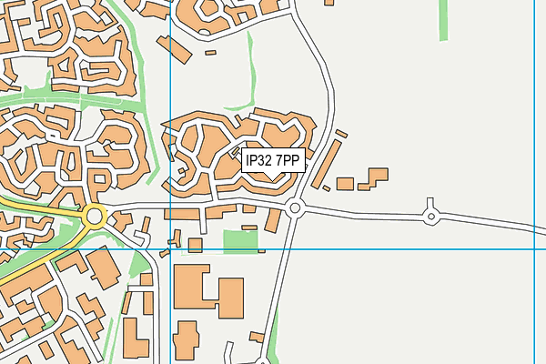 IP32 7PP map - OS VectorMap District (Ordnance Survey)