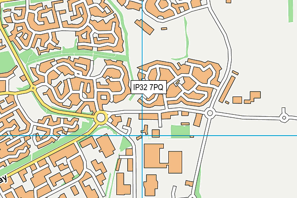 IP32 7PQ map - OS VectorMap District (Ordnance Survey)