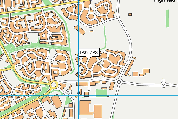 IP32 7PS map - OS VectorMap District (Ordnance Survey)