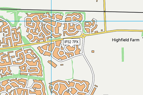 IP32 7PX map - OS VectorMap District (Ordnance Survey)