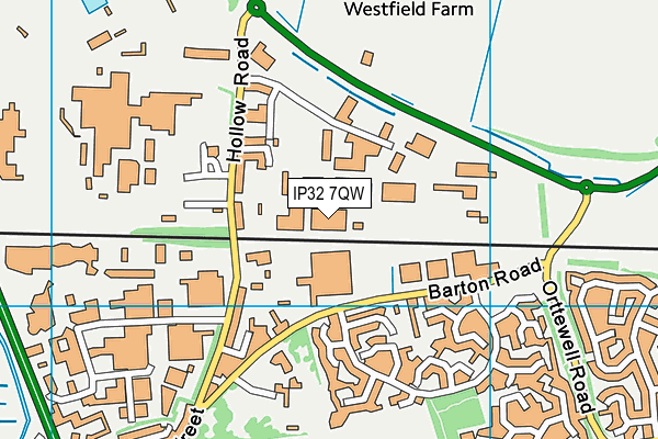 IP32 7QW map - OS VectorMap District (Ordnance Survey)