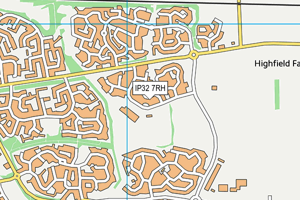 IP32 7RH map - OS VectorMap District (Ordnance Survey)