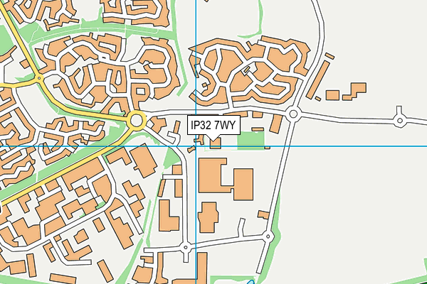 IP32 7WY map - OS VectorMap District (Ordnance Survey)