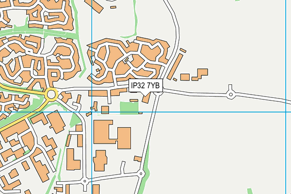 IP32 7YB map - OS VectorMap District (Ordnance Survey)