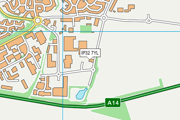 IP32 7YL map - OS VectorMap District (Ordnance Survey)