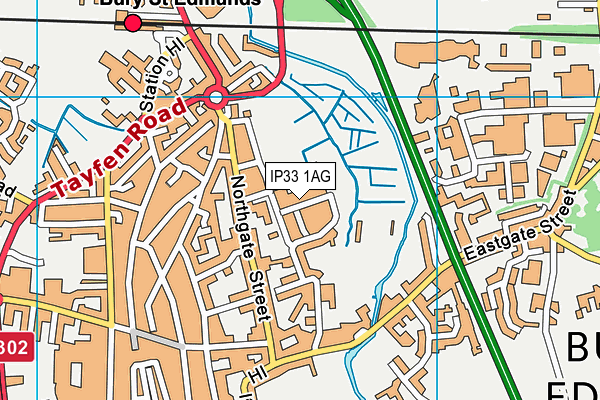 IP33 1AG map - OS VectorMap District (Ordnance Survey)