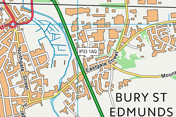 IP33 1AQ map - OS VectorMap District (Ordnance Survey)