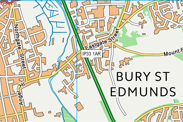 IP33 1AR map - OS VectorMap District (Ordnance Survey)