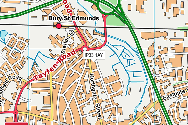 IP33 1AY map - OS VectorMap District (Ordnance Survey)