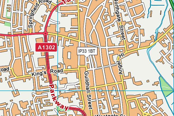 IP33 1BT map - OS VectorMap District (Ordnance Survey)