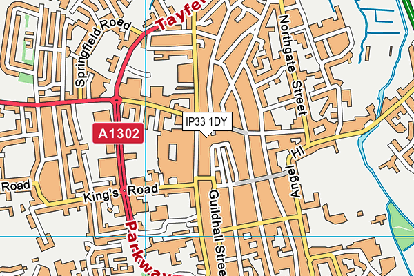 IP33 1DY map - OS VectorMap District (Ordnance Survey)