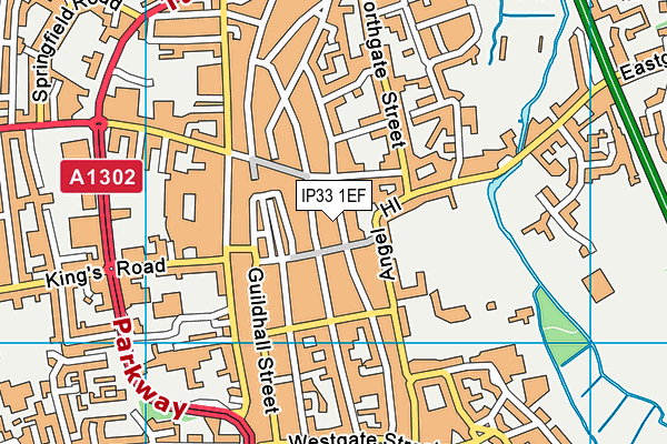 IP33 1EF map - OS VectorMap District (Ordnance Survey)