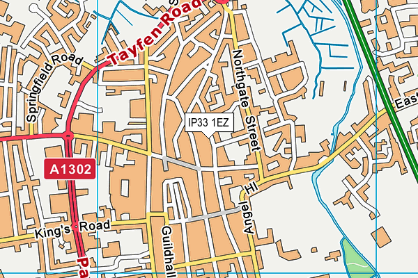 IP33 1EZ map - OS VectorMap District (Ordnance Survey)