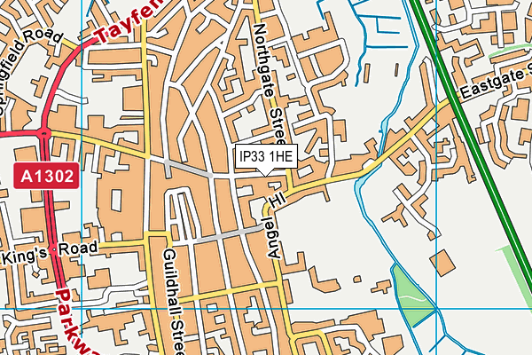 IP33 1HE map - OS VectorMap District (Ordnance Survey)