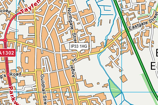 IP33 1HG map - OS VectorMap District (Ordnance Survey)