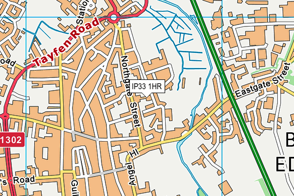 IP33 1HR map - OS VectorMap District (Ordnance Survey)