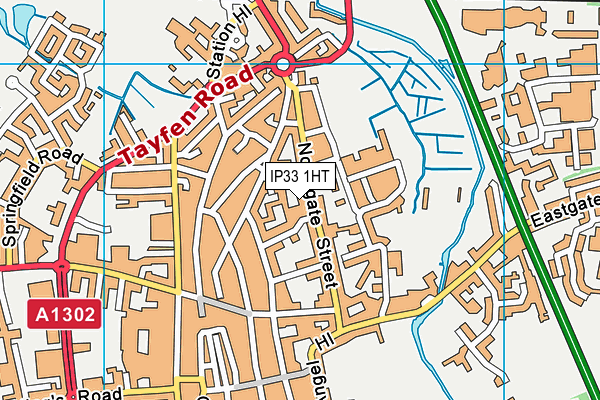 IP33 1HT map - OS VectorMap District (Ordnance Survey)