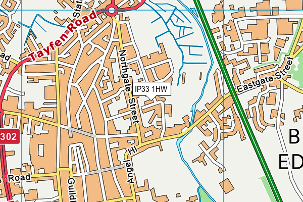 IP33 1HW map - OS VectorMap District (Ordnance Survey)