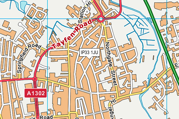 IP33 1JU map - OS VectorMap District (Ordnance Survey)