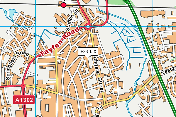 IP33 1JX map - OS VectorMap District (Ordnance Survey)