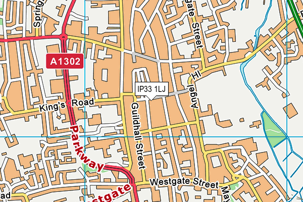 IP33 1LJ map - OS VectorMap District (Ordnance Survey)