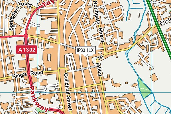 IP33 1LX map - OS VectorMap District (Ordnance Survey)