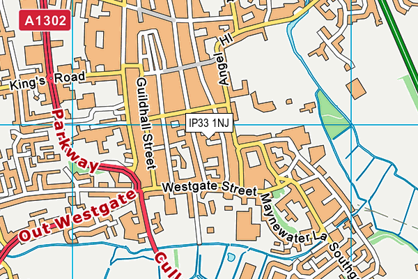 IP33 1NJ map - OS VectorMap District (Ordnance Survey)