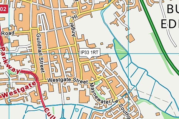 IP33 1RT map - OS VectorMap District (Ordnance Survey)