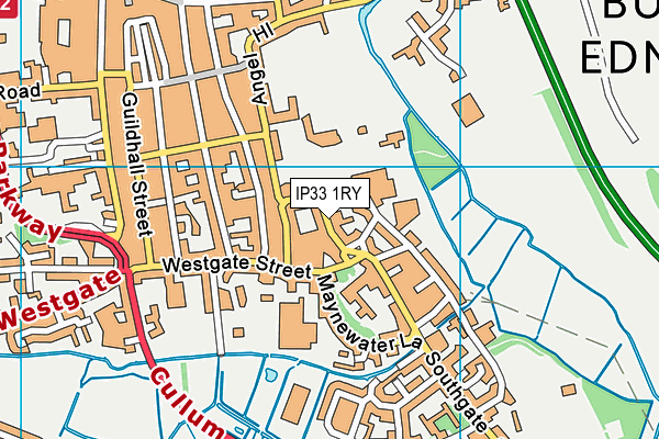 IP33 1RY map - OS VectorMap District (Ordnance Survey)