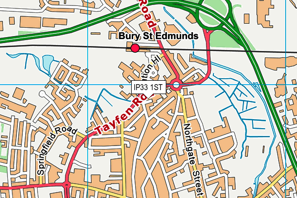 IP33 1ST map - OS VectorMap District (Ordnance Survey)