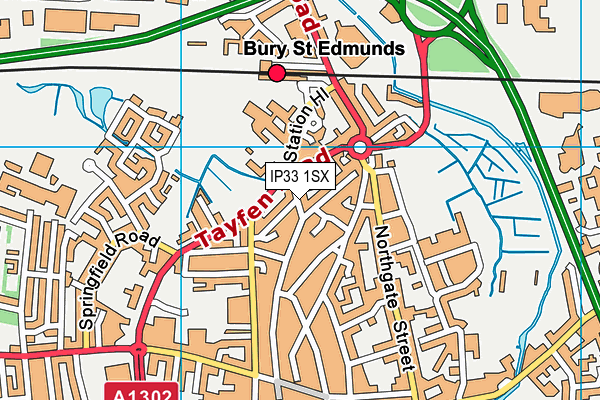IP33 1SX map - OS VectorMap District (Ordnance Survey)