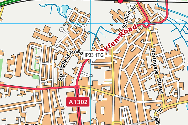 IP33 1TG map - OS VectorMap District (Ordnance Survey)