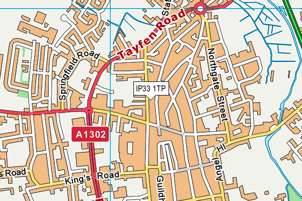 IP33 1TP map - OS VectorMap District (Ordnance Survey)