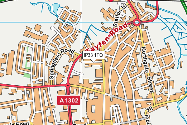 IP33 1TQ map - OS VectorMap District (Ordnance Survey)